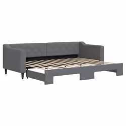 VidaXL 3197422, lit sofa, Gris, mousse, Métal, Polyester, Bois, 2230 mm, 900 mm