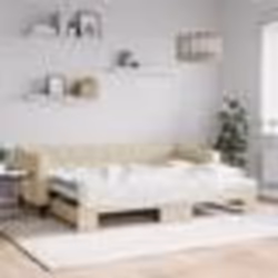 vidaXL Lit de jour avec gigogne sans matelas crème 80x200 cm - 80 x 200 cm