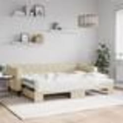 vidaXL Lit de jour avec gigogne sans matelas crème 80x200 cm - 80 x 200 cm