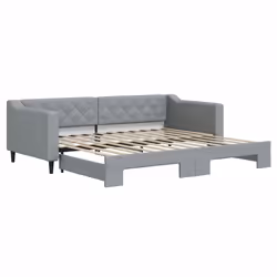 VidaXL 3197426, lit sofa, Gris, mousse, Métal, Polyester, Bois, 2230 mm, 1000 mm