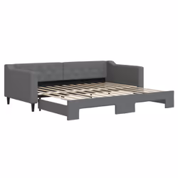 VidaXL 3197427, lit sofa, Gris, mousse, Métal, Polyester, Bois, 2230 mm, 1000 mm