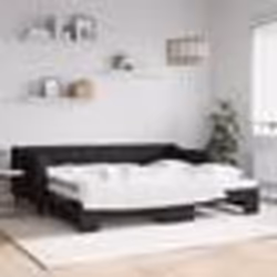 vidaXL Lit de jour avec gigogne sans matelas noir 90x200 cm - 90 x 200 cm