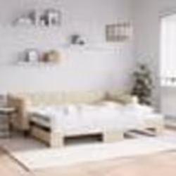 vidaXL Lit de jour avec gigogne sans matelas crème 90x200 cm - 90 x 200 cm