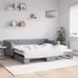 vidaXL Lit de jour avec gigogne sans matelas gris clair 100x200 cm - 100 x 200 cm