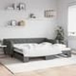 vidaXL Lit de jour avec gigogne sans matelas gris foncé 100x200 cm - 100 x 200 cm