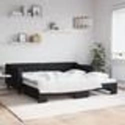 vidaXL Lit de jour avec gigogne sans matelas noir 100x200 cm - 100 x 200 cm