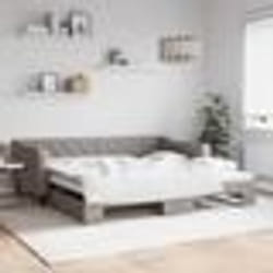 vidaXL Lit de jour avec lit gigogne taupe 100x200 cm tissu - 180 x 200 cm