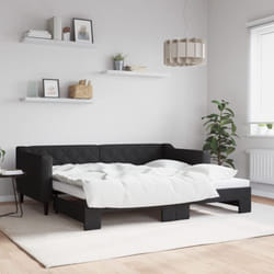 Vidaxl - Lit de jour avec lit gigogne noir 90x190 cm tissu