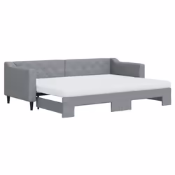 VidaXL 3197439, lit sofa, Gris, mousse, Métal, Polyester, Bois, 2230 mm, 900 mm