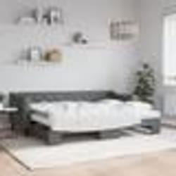 vidaXL Lit de jour avec gigogne et matelas gris foncé 80x200 cm tissu - 80 x 200 cm