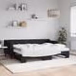 vidaXL Lit de jour avec lit gigogne et matelas noir 80x200 cm tissu - 180 x 200 cm