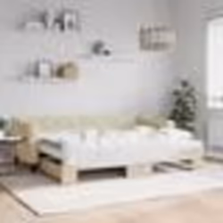 vidaXL Lit de jour avec gigogne et matelas crème 80x200 cm tissu - 180 x 200 cm