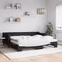 vidaXL Lit de jour avec gigogne et matelas noir 90x200 cm tissu - 90 x 200 cm