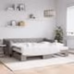 vidaXL Lit de jour avec gigogne et matelas taupe 90x200 cm tissu - 90 x 200 cm
