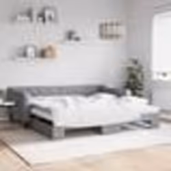 vidaXL Lit de jour avec gigogne et matelas gris clair 100x200 cm tissu - 100 x 200 cm