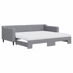 VidaXL 3197454, lit sofa, Gris, mousse, Métal, Polyester, Bois, 2130 mm, 1000 mm