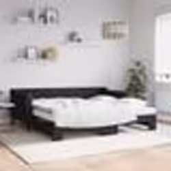 vidaXL Lit de jour avec gigogne et matelas noir 90x190 cm tissu - 90 x 190 cm