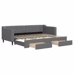 VidaXL 3197458, lit sofa, Gris, mousse, Tissu, Métal, Bois, 2230 mm, 900 mm
