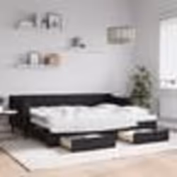 vidaXL Lit de jour avec gigogne et tiroirs sans matelas noir 80x200 cm - 80 x 200 cm