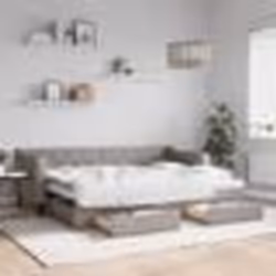 vidaXL Lit de jour avec gigogne et tiroirs sans matelas taupe 80x200cm - 80 x 200 cm