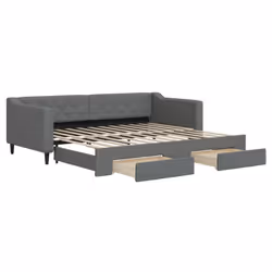 VidaXL 3197463, lit sofa, Gris, mousse, Tissu, Métal, Bois, 2230 mm, 1000 mm