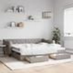 vidaXL Lit de jour avec gigogne et tiroirs sans matelas taupe 90x200cm - 90 x 200 cm