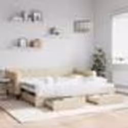 vidaXL Lit de jour avec gigogne et tiroirs sans matelas crème 90x200cm - 90 x 200 cm