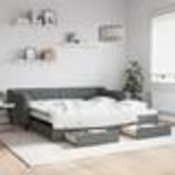 vidaXL Lit de jour avec gigogne et tiroirs sans matelas 100x200 cm - 100 x 200 cm