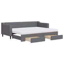 VidaXL 3197476, lit sofa, Gris, mousse, Tissu, Métal, Bois, 2230 mm, 900 mm