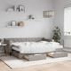 vidaXL Lit de jour avec gigogne et tiroirs taupe 80x200 cm tissu - 80 x 200 cm