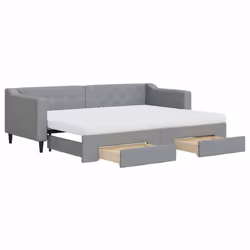 VidaXL 3197480, lit sofa, Gris, mousse, Tissu, Métal, Bois, 2230 mm, 1000 mm