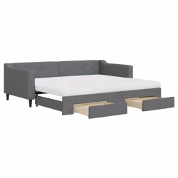 VidaXL 3197481, lit sofa, Gris, mousse, Tissu, Métal, Bois, 2230 mm, 1000 mm