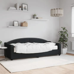 vidaXL Lit de jour avec matelas noir 80x200 cm tissu - 80 x 200 cm