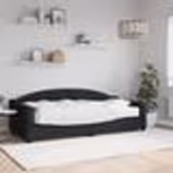 vidaXL Lit de jour avec matelas noir 90x200 cm tissu - 90 x 200 cm