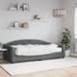 vidaXL Lit de jour avec matelas gris foncé 100x200 cm tissu - 100 x 200 cm