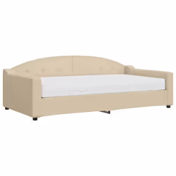 VidaXL 3197521, lit sofa, Crème, mousse, Métal, Polyester, Bois, 2230 mm, 1100 mm