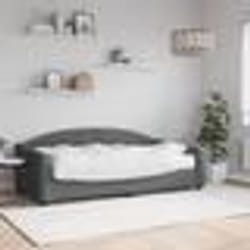 vidaXL Lit de jour avec matelas gris foncé 90x190 cm tissu - 90 x 190 cm
