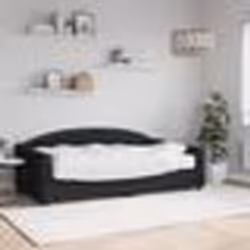 vidaXL Lit de jour avec matelas noir 90x190 cm tissu - 90 x 190 cm