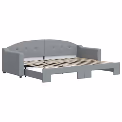 VidaXL 3197525, lit sofa, Gris, mousse, Métal, Polyester, Bois, 2230 mm, 900 mm