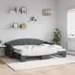 vidaXL Lit de jour avec gigogne sans matelas gris foncé 80x200 cm - 80 x 200 cm