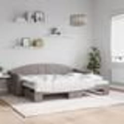 vidaXL Lit de jour avec gigogne sans matelas taupe 80x200 cm - 80 x 200 cm
