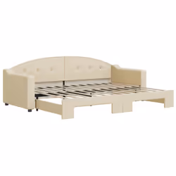 VidaXL 3197529, lit sofa, Crème, mousse, Métal, Polyester, Bois, 2230 mm, 900 mm