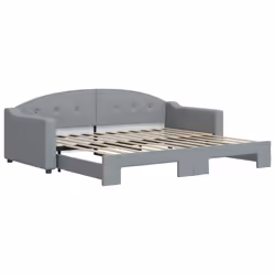 VidaXL 3197530, lit sofa, Gris, mousse, Métal, Polyester, Bois, 2230 mm, 1000 mm
