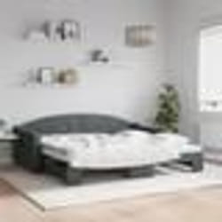 vidaXL Lit de jour avec gigogne sans matelas gris foncé 90x200 cm - 180 x 200 cm