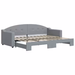 VidaXL 3197535, lit sofa, Gris, mousse, Métal, Polyester, Bois, 2230 mm, 1100 mm