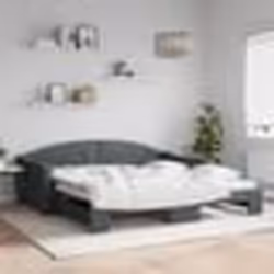 vidaXL Lit de jour avec gigogne sans matelas gris foncé 100x200 cm - 100 x 200 cm