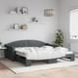 vidaXL Lit de jour avec gigogne sans matelas gris foncé 100x200 cm - 100 x 200 cm