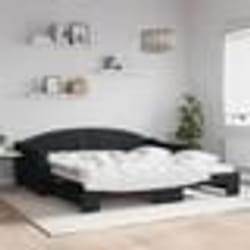 vidaXL Lit de jour avec gigogne sans matelas noir 100x200 cm - 100 x 200 cm