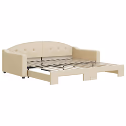VidaXL 3197539, lit sofa, Crème, mousse, Métal, Polyester, Bois, 2230 mm, 1100 mm