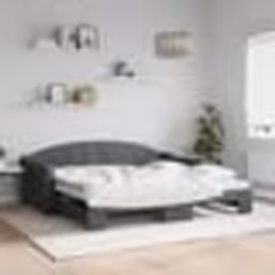 vidaXL Lit de jour avec gigogne sans matelas gris foncé 90x190 cm - 90 x 190 cm